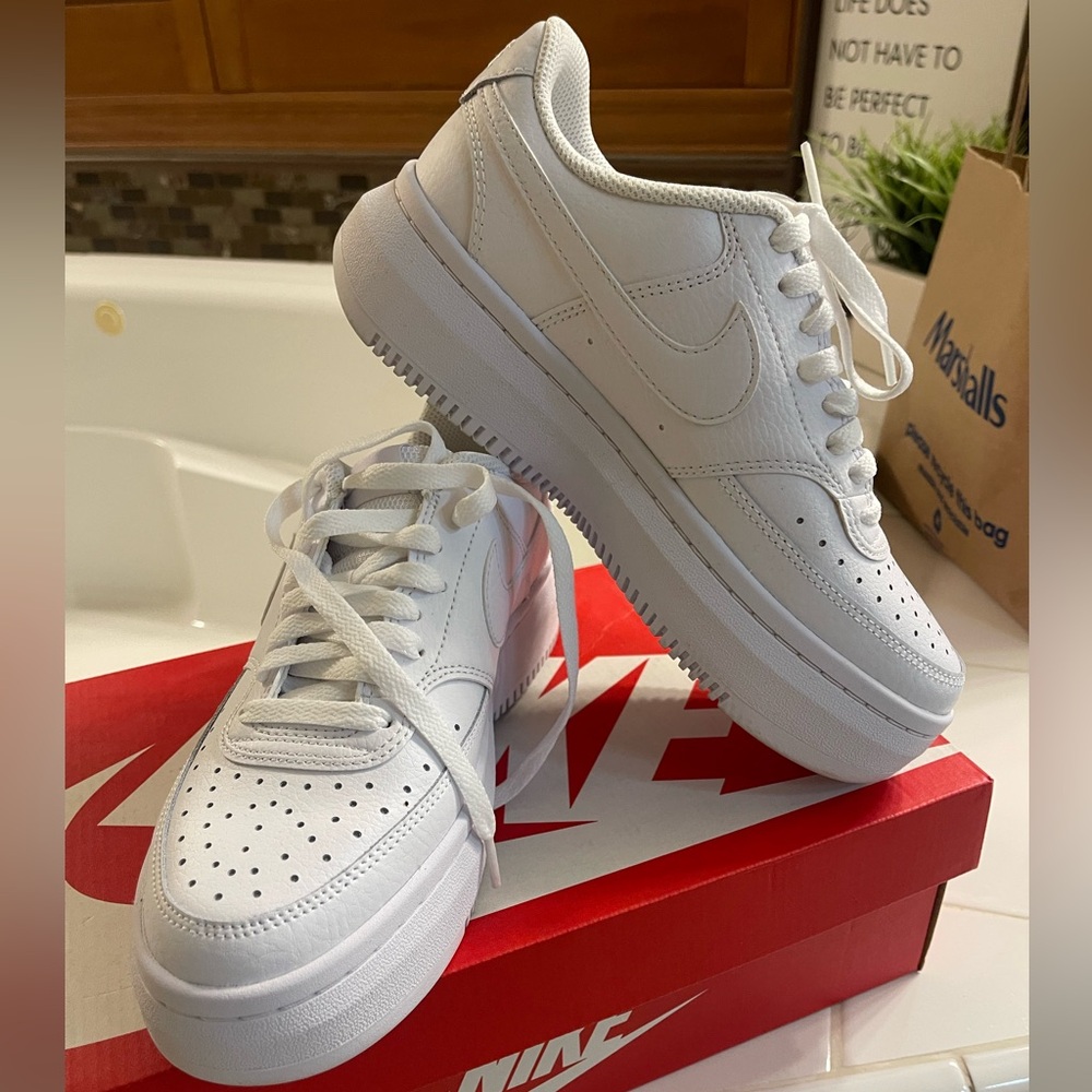Nike COURT VISION ALTA  All-White Sneakers